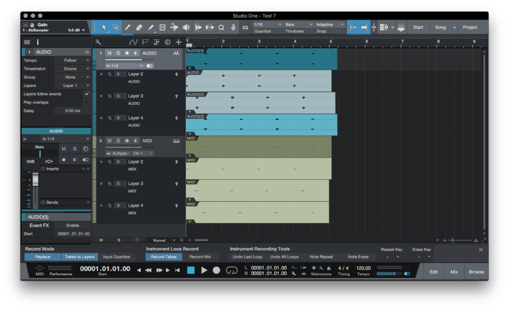 Studio One – Takes to Layers –&nbsp;MIDI
